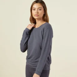 MONROW Supersoft Crew Neck Sweater - Vintage Black VINTAGEBLACK Best